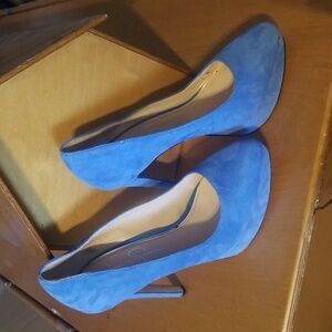 Jessica Simpson Maui Blue Leonne Suede Platform Heels
